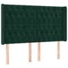 vidaXL Kopfteil mit Ohren Dunkelgr&uuml;n 163x16x118/128 cm Samt
