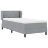vidaXL Boxspringbett mit Matratze Hellgrau 90 x 200 cm Stoff