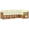 vidaXL Outdoor-Sofagarnitur 4 stk. Natur und Creme