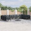 vidaXL Gartensofa-set mit Kissen 11 pcs Schwarz Stahl