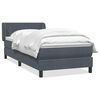 vidaXL Boxspringbett mit Matratze Dunkelgrau 90x220 cm Samt