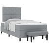 vidaXL Boxspringbett mit Kopfteil Hellgrau 120 x 200 cm Stoff