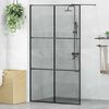 vidaXL Walk-in Duschwand Schwarz 115 x 195 cm Geh&auml;rtetes Glas