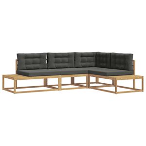 vidaXL Outdoor-Sofagarnitur 4 stk. 4-Sitzer Polyester Wei&szlig;