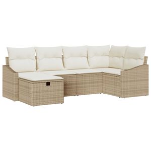 vidaXL Sofa Set mit Kissen 7 pcs Poly-Rattan