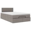 vidaXL Ottoman-Bett mit Matratze Taupe 120x190 cm Stoff