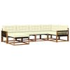 vidaXL Outdoor-Sofagarnitur mit Kissen 6 pcs Natur und Creme