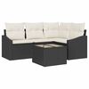 vidaXL Sofa Set mit Kissen 5 pcs Schwarz Poly-Rattan