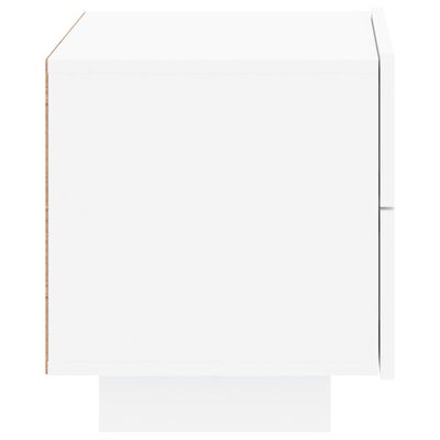 vidaXL Nachttisch mit LED-Leuchten Weiß 70x36x40,5 cm