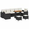 vidaXL Gartensofa-set 10 stk. Schwarz Poly-Rattan