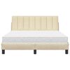 vidaXL Bett mit Matratze "Hanko" Creme 140x190 cm Stoff