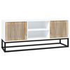 vidaXL TV-Schrank Wei&szlig; 105x30x45 cm Holzwerkstoff und Eisen