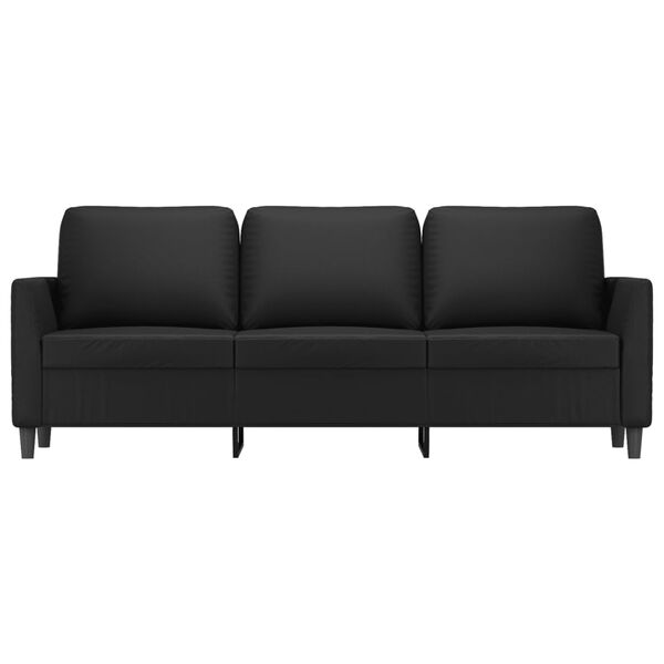 vidaXL 3-Sitzer-Sofa Schwarz 180 cm Kunstleder