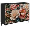 vidaXL Sideboard BORNE Schwarz Eichen-Optik 102 x 33 x 76 cm