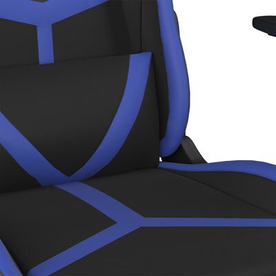 vidaXL Gaming-Stuhl Schwarz und Blau Kunstleder