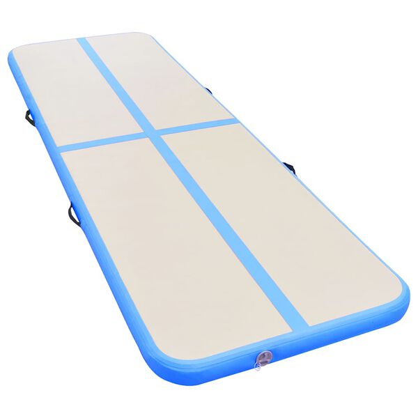 vidaXL Aufblasbare Gymnastikmatte mit Pumpe 500x100x10 cm PVC Blau