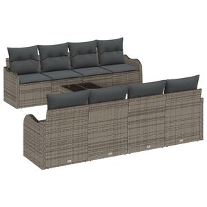 vidaXL Gartensofa-set Grau 55 x 55 x 37 cm Poly-Rattan
