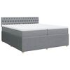 vidaXL Boxspringbett mit Matratze Hellgrau 200x200 cm Stoff
