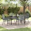 vidaXL Garten Essgruppe mit Kissen 5 pcs Grau Poly-Rattan