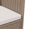 vidaXL 3-tlg. Garten-Essgruppe mit Auflagen Poly Rattan Beige
