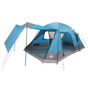 vidaXL H&uuml;tten-Zelt mit Dach Blau 12-Personen Polyester und Stahl