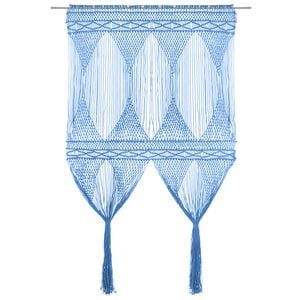vidaXL Makramee Vorhang Blau 140x240 cm Baumwolle