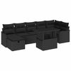 vidaXL Garten-Sofa-Set mit Kissen 8 pcs Schwarz Poly Rattan