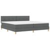 vidaXL Boxspringbett mit Matratze Dunkelgrau 200 x 200 cm Stoff
