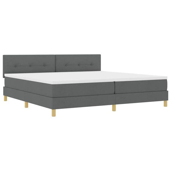 vidaXL Boxspringbett mit Matratze Dunkelgrau 200 x 200 cm Stoff