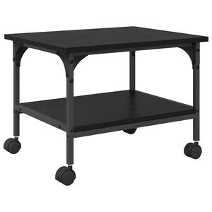 vidaXL Druckerst&auml;nder Schwarz Eichen-Optik 50 x 40 x 38 cm