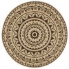 vidaXL Teppich Handgefertigt Jute mit Dunkelbraunem Aufdruck 90 cm