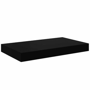 vidaXL Schweberegal Hochglanz-Schwarz 40x23,5x3,8 cm MDF