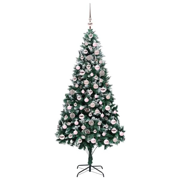 vidaXL K&uuml;nstlicher Weihnachtsbaum mit 300 LEDs mit St&auml;nder Gr&uuml;n 210 cm