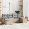 vidaXL Garten-Sofa-Set mit Kissen 6 pcs Beige und Hellgrau