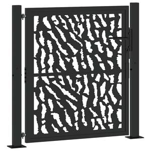 vidaXL Gartentor Schwarz 100x100 cm Stahl Trace Design