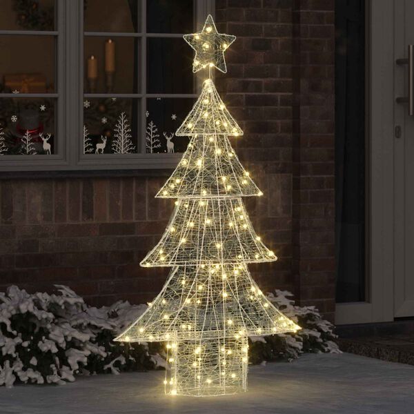 vidaXL Weihnachtsbaum mit 160 LEDs Warmwei&szlig; 150 cm Acryl