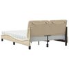 vidaXL Bett mit Matratze Creme 140x190 cm Stoff
