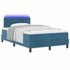 vidaXL LED Boxspringbett mit Matratze Dunkelblau 120 x 190 cm Samt