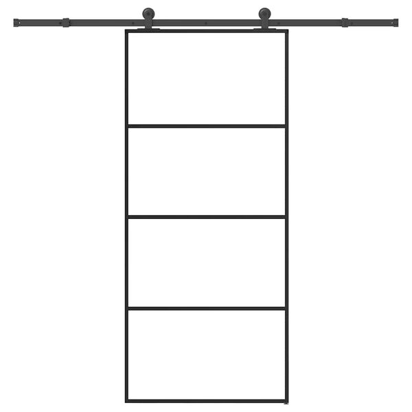 vidaXL Schiebet&uuml;r mit Beschlag 90x205 cm ESG-Glas & Aluminium