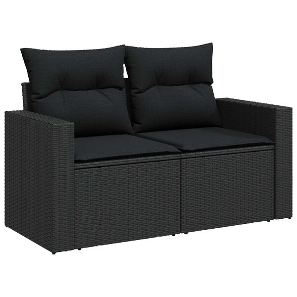 vidaXL Garten-Sofa-Set 9 pcs Schwarz Poly-Rattan