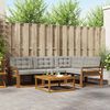vidaXL Outdoor-Sofagarnitur mit Kissen 5 pcs Nat&uuml;rlich und Hellgrau