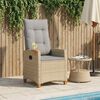vidaXL Liegestuhl mit Teeteller 62 x 64 x 112 cm Poly-Rattan