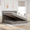 vidaXL Bett mit Stauraum und LED mit LED Taupe 160 x 200 cm Polyester