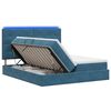 vidaXL LED-Speicherbett mit Matratze Dunkelblau 200 x 200 cm Samt
