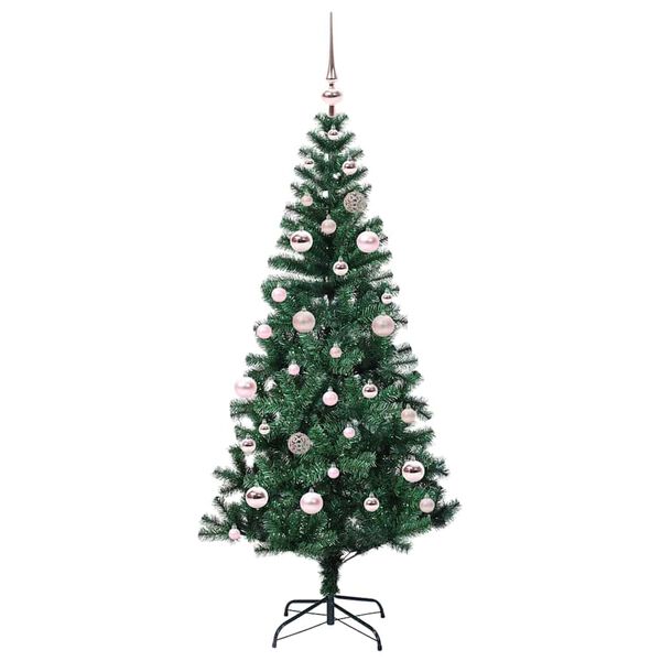 vidaXL K&uuml;nstlicher vorbeleuchteter Weihnachtsbaum Gr&uuml;n 150 cm