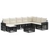 vidaXL Gartensofa-set 9 pcs Schwarz und Cremewei&szlig; Poly-Rattan