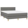 vidaXL Boxspringbett mit Matratze & LED Dunkelgrau 140x190 cm Stoff