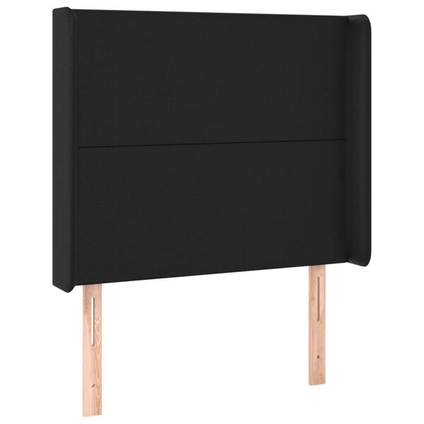 vidaXL Kopfteil mit Ohren Schwarz 83x16x118/128 cm Kunstleder