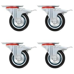 vidaXL Lenkrollen mit Doppelbremsen 4 Stk. 75 mm