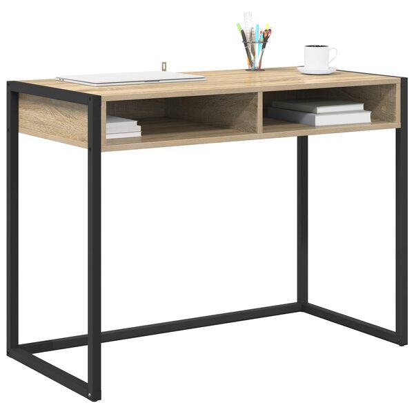 vidaXL Schreibtisch mit Speicher Sonoma 100 x 50 x 75 cm Holzwerkstoff